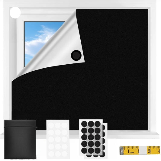 Blackout Blinds Stick On Temporary 1/1.5/2/3/4M No Drilling Black Out Blinds for Windows Portable Blackout Curtains for Bedroom Peaceful Pleasures Health and Wellness