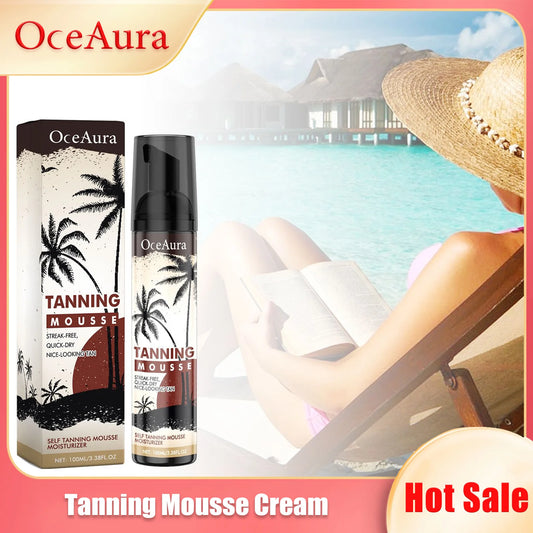 OceAura Self Tanner Mousse Bronzer | Sunless Tan 100ml Self Tanner Mousse Peaceful Pleasures Health and Wellness 100ml