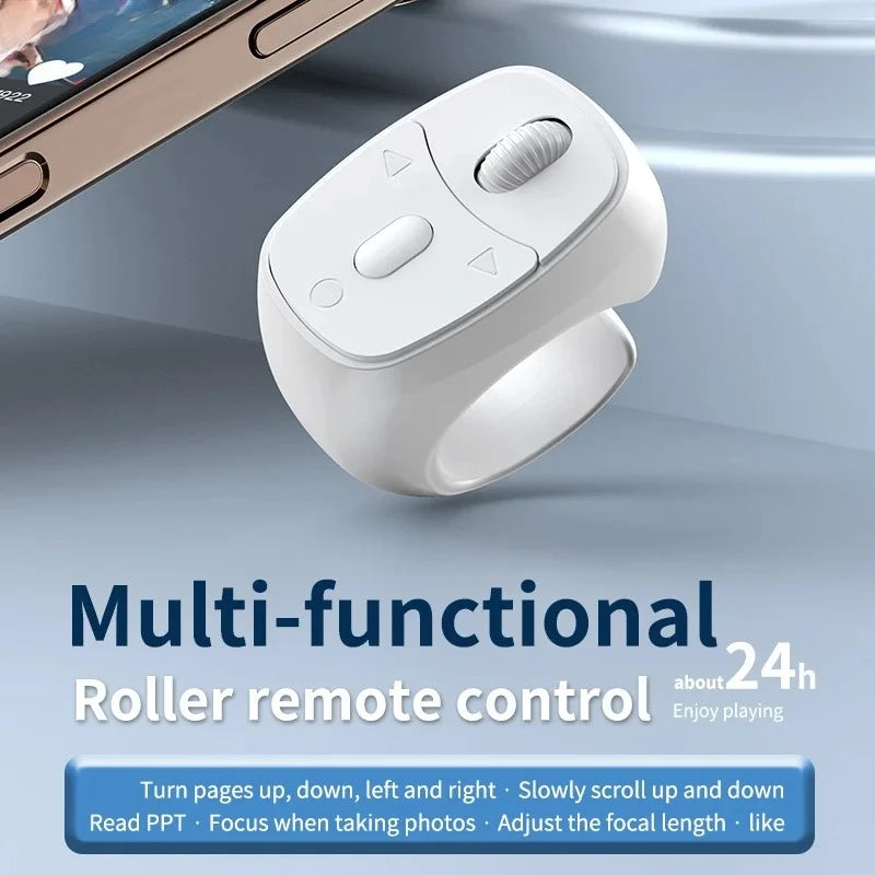 Bluetooth Scrolling Ring Remote – Wireless Finger Page Turner