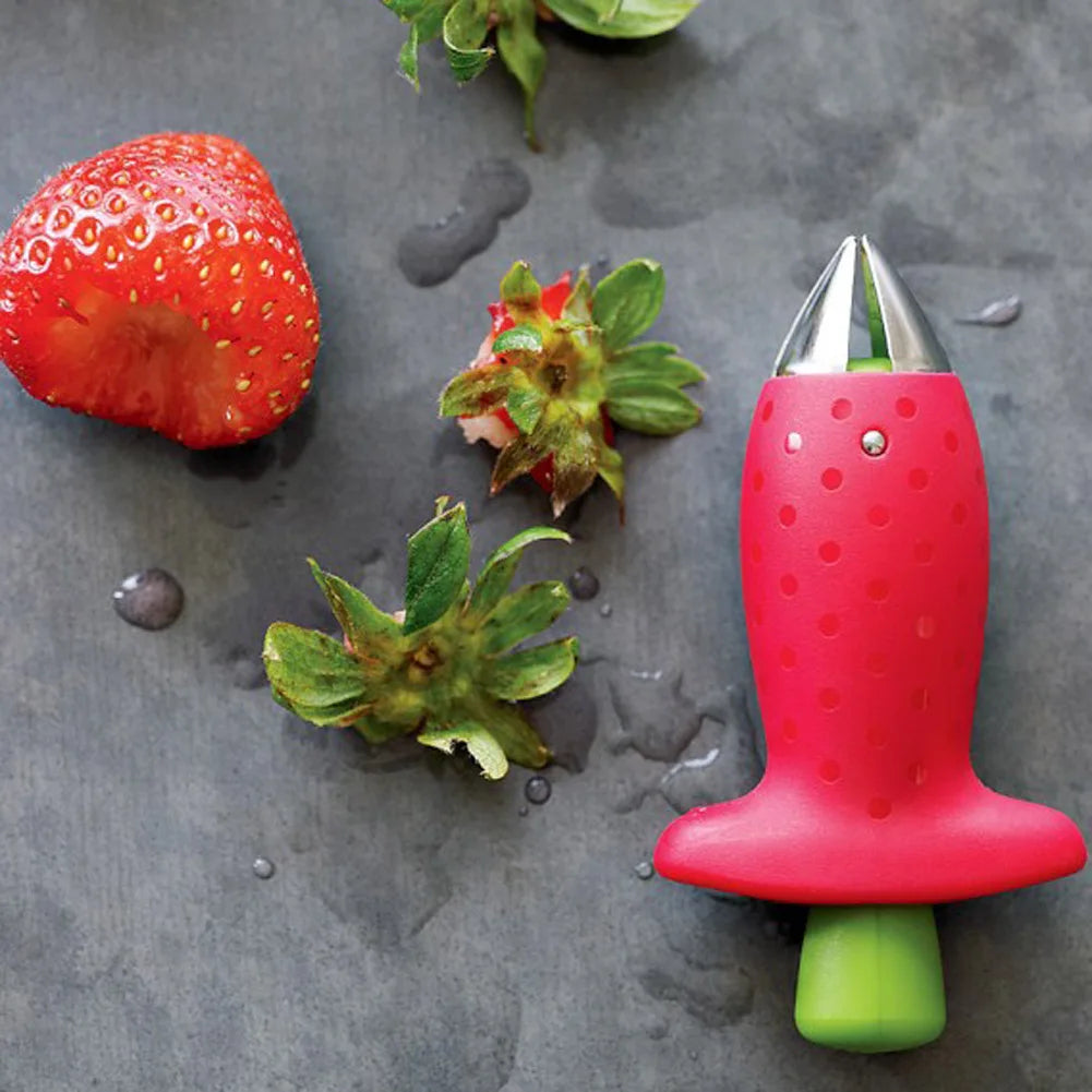 Strawberry Huller Pineapple Cutters Novel Tomato Stalks Remover Fruit Knife Useful Strawberry Leaf Cleaner Kitchen Accessories Peaceful Pleasures Health and Wellness