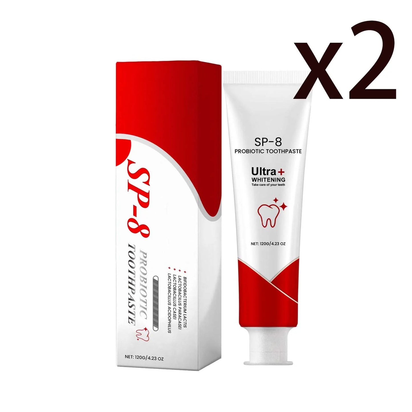 Probiotic Brightening White Toothpaste Remove Odors Fresh Breath Removing Dental Plaque Soothing Gums Clean Oral Care Toothpaste Peaceful Pleasures Health and Wellness 2x120g