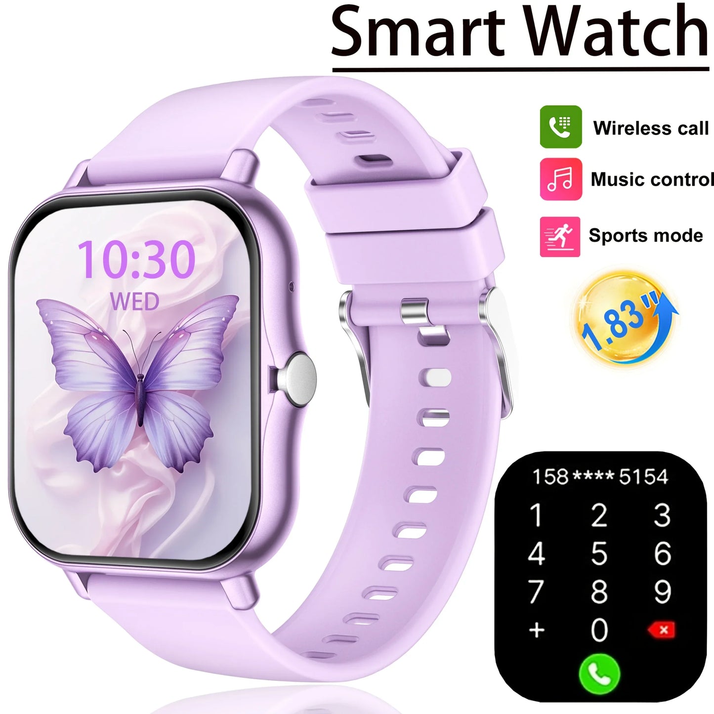 ERUN 1.83" Smartwatch – Wireless Calling, Sleep & Activity Tracker