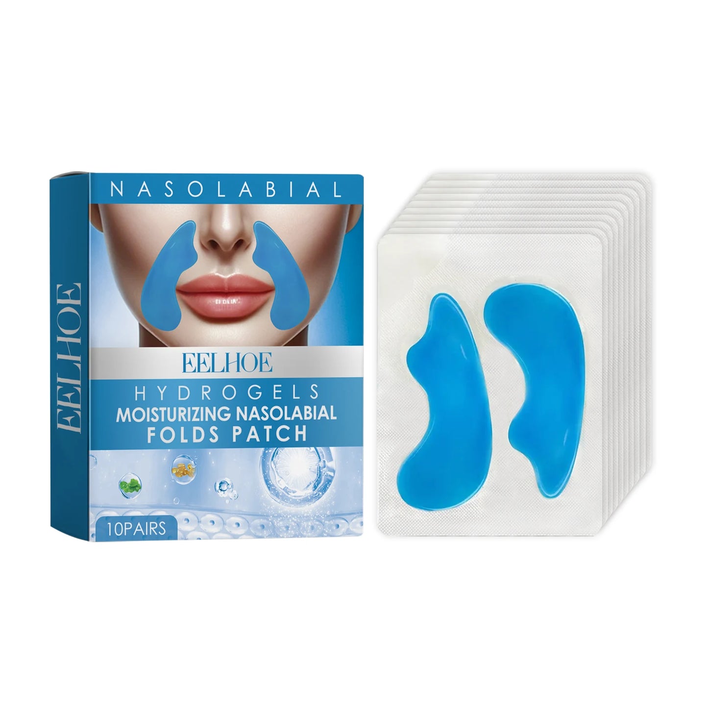 Nasolabial Fold Gel Patches – Anti-Wrinkle & Firming 10Pc