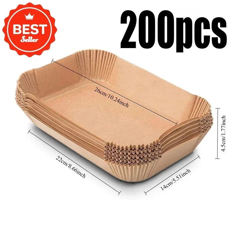 Disposable Air Fryer Parchment Liners – Non-Stick, 50/100 Pack