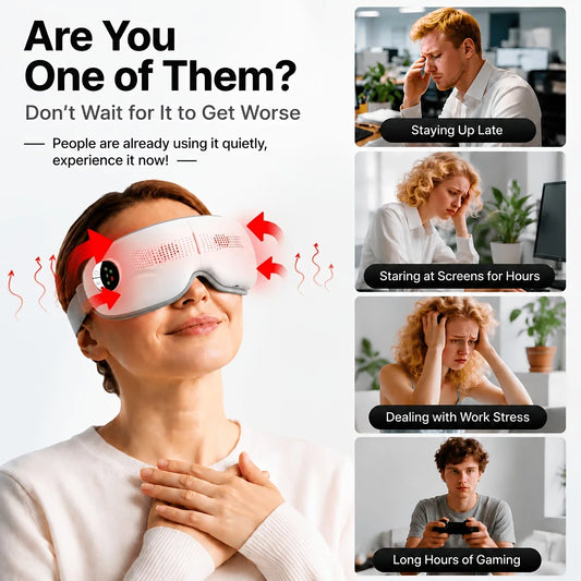Eye Massager, Moisturizing Eye Mask, Vibrating Eye Massager, Eye Care Equipment High-Frequency Vibration, Three Main Modes, Simulates Human Massage Effects. Three Modes Can Be Freely Switched. Combining Traditional Acupoint P Peaceful Pleasures Health and Wellness