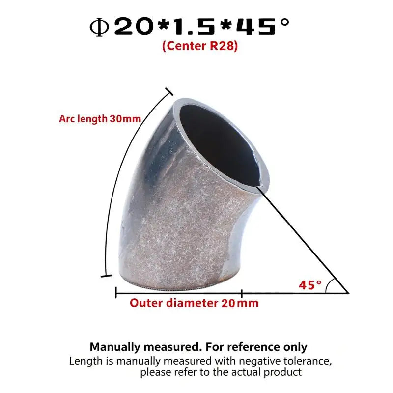304 SS Sanitary 45° Butt Weld Elbow | Food Grade 16–80mm OD
