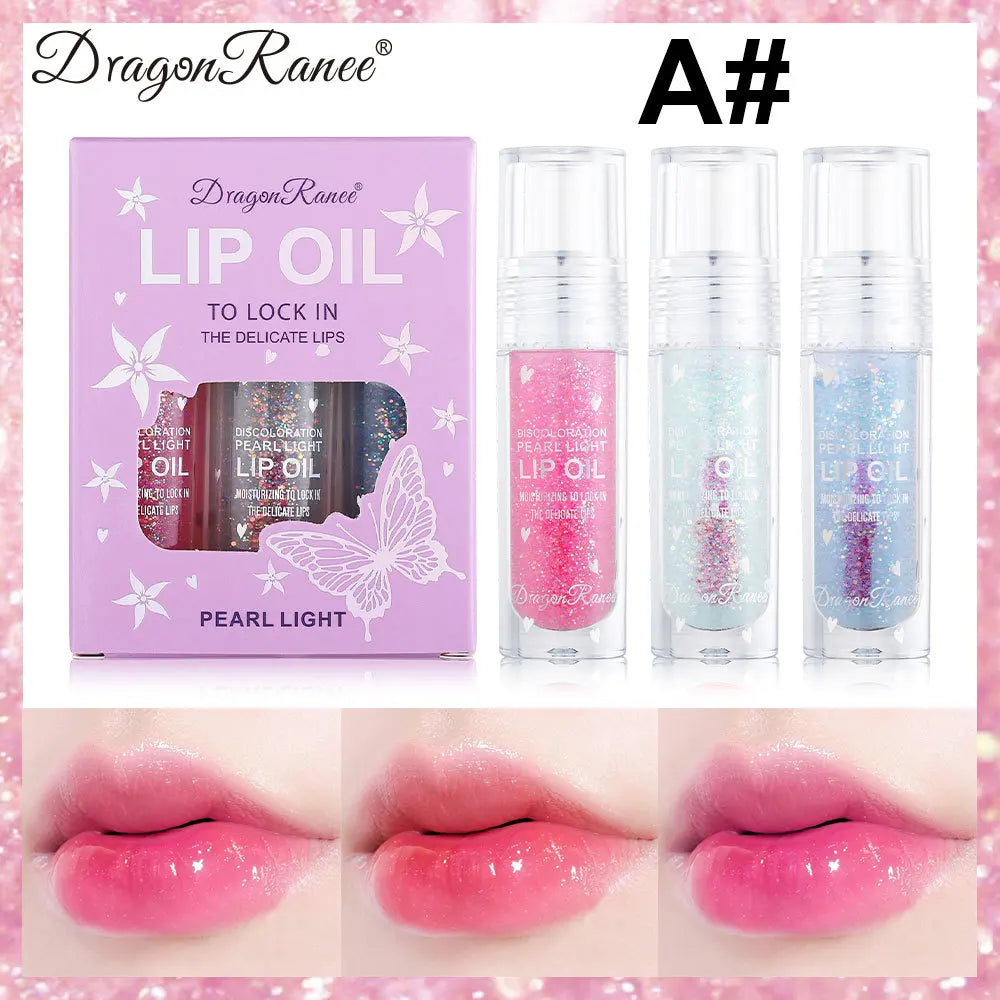 Dragon Ranee Color-Changing Lip Oil Set | Shimmer Gloss 3pc