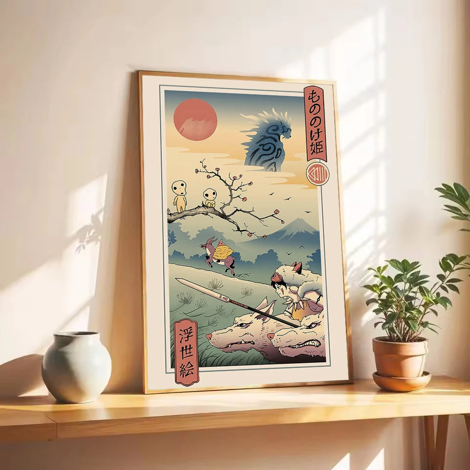 Retro Japanese Anime N-Neighbor Princess Castle Collection Cartoon Poster,Wall Art Printed,Canvas Painting Home Decor Gift Peaceful Pleasures Health and Wellness