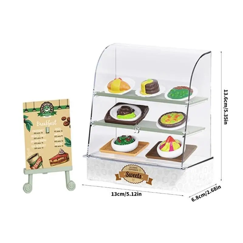 Miniature Bakery Cabinet & Cake Display Set – 1:12 Dollhouse