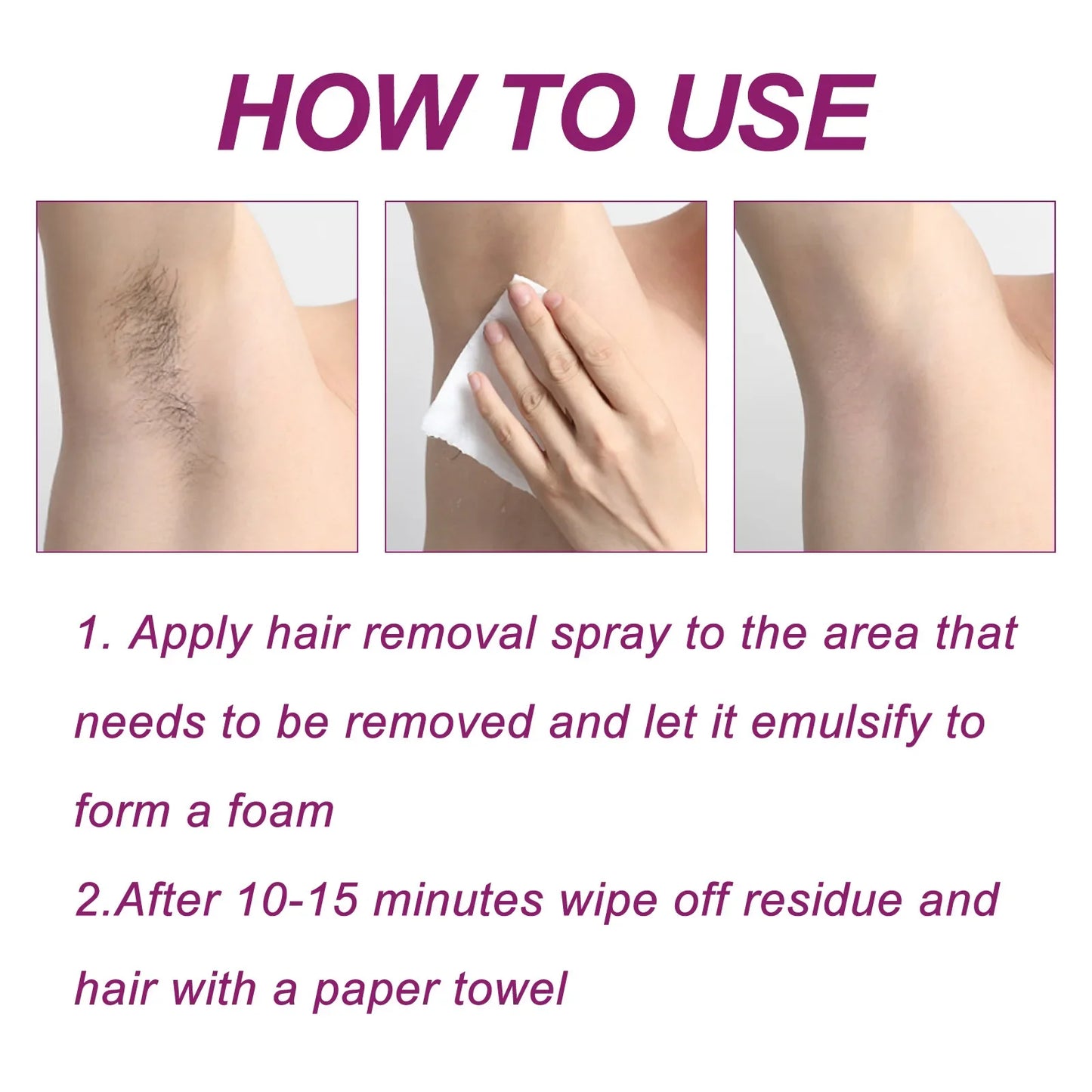 OceAura Painless Hair Removal Spray – Depilatory Mousse Cream