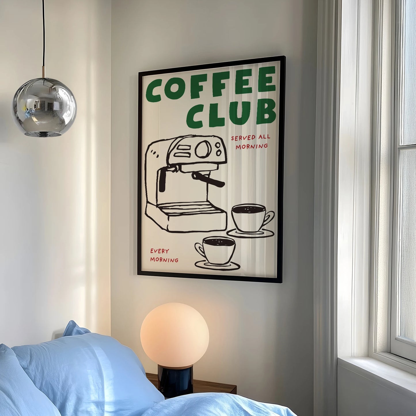 Coffee Club Vintage Canvas Wall Art | Kitchen Coffee Poster