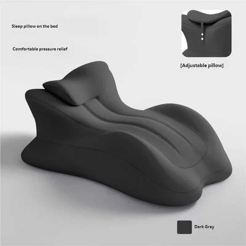 Wedge Pillow Multi-Positional Memory Foam Ergonomic Pillow with Removable Cover Couple Bed Pillow for Body Pain Relief Peaceful Pleasures Health and Wellness black