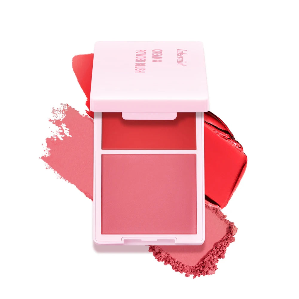Creme & Powder Blush Duo Long Wearing Matte & Dewy Finish High Pigment Pink Candy Peach Blush Palette Vibrant Orange Red Blush Peaceful Pleasures Health and Wellness 5