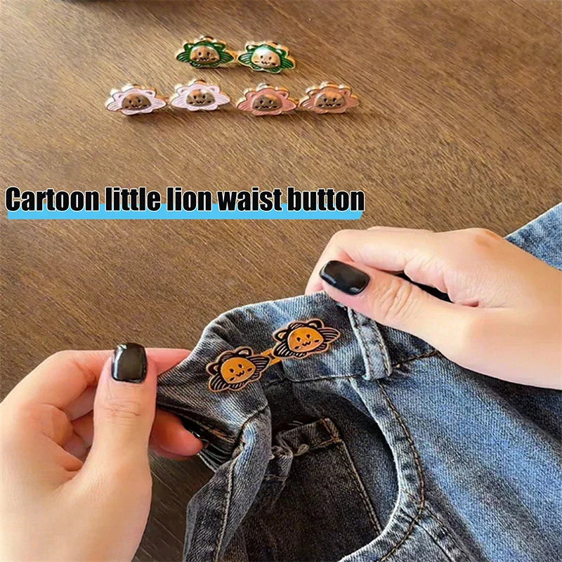 6-Pack Cartoon Lion Metal Waist Tightener Pants Clips