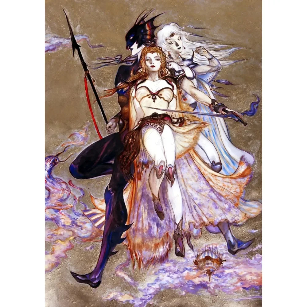 Yoshitaka Amano Final Fantasy Game Luxury Poster Waterproof Wall Art Printing Home Living Bed Room Bar Aesthetic Decor Peaceful Pleasures Health and Wellness