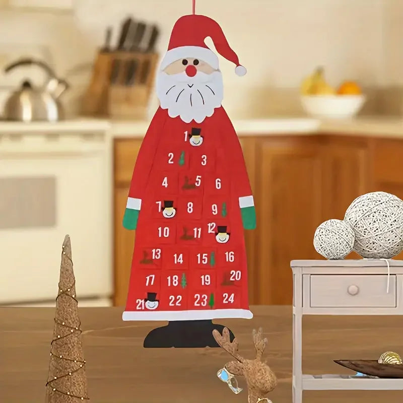 Felt Christmas Tree Advent Calendar – 24 Pocket Kids Decor