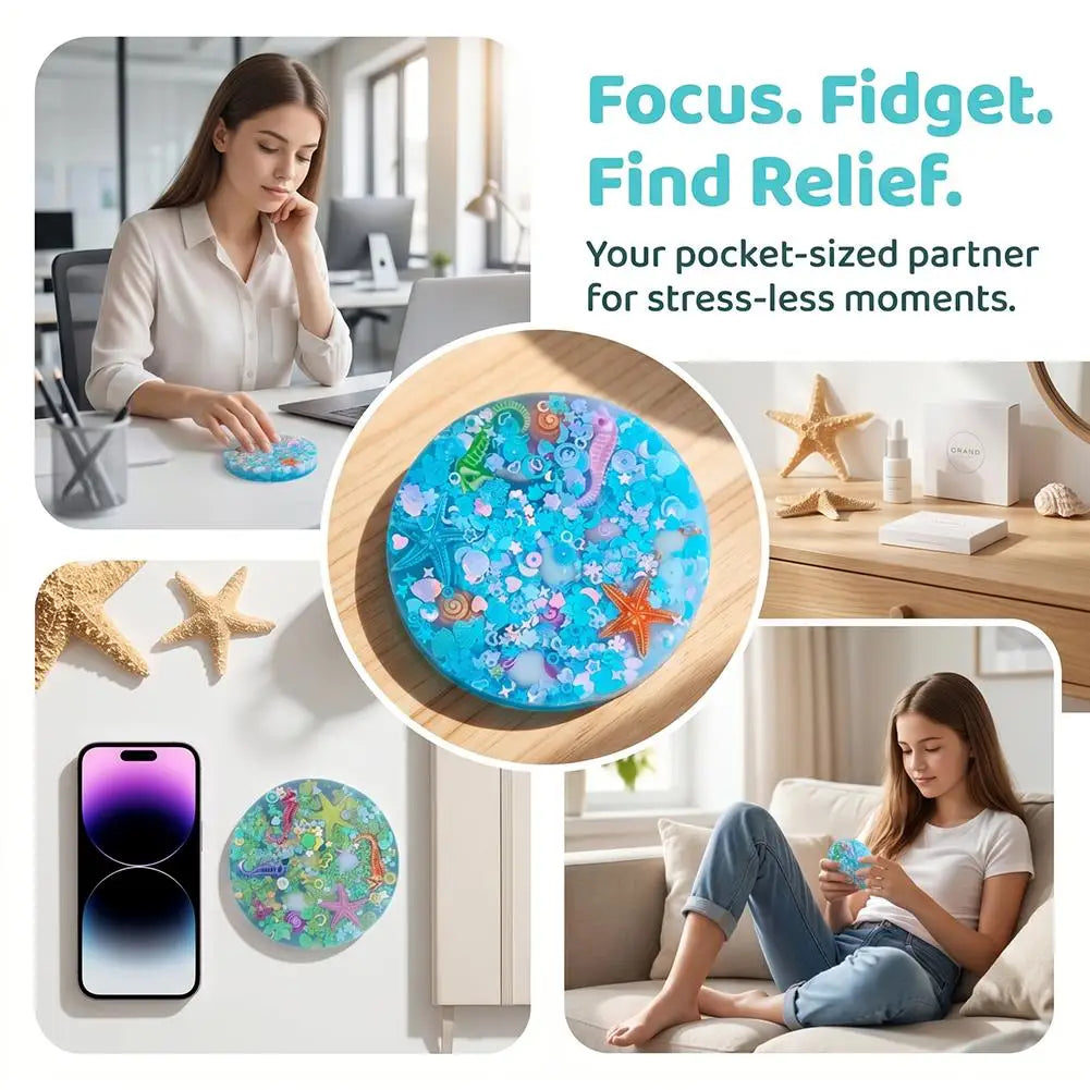 Ocean Themed Sensory Stress Relief Toys Silicone Picky Pad Decompression Skin Picking Pad For Autism ADHD Sensory Anxiety Toy Peaceful Pleasures Health and Wellness