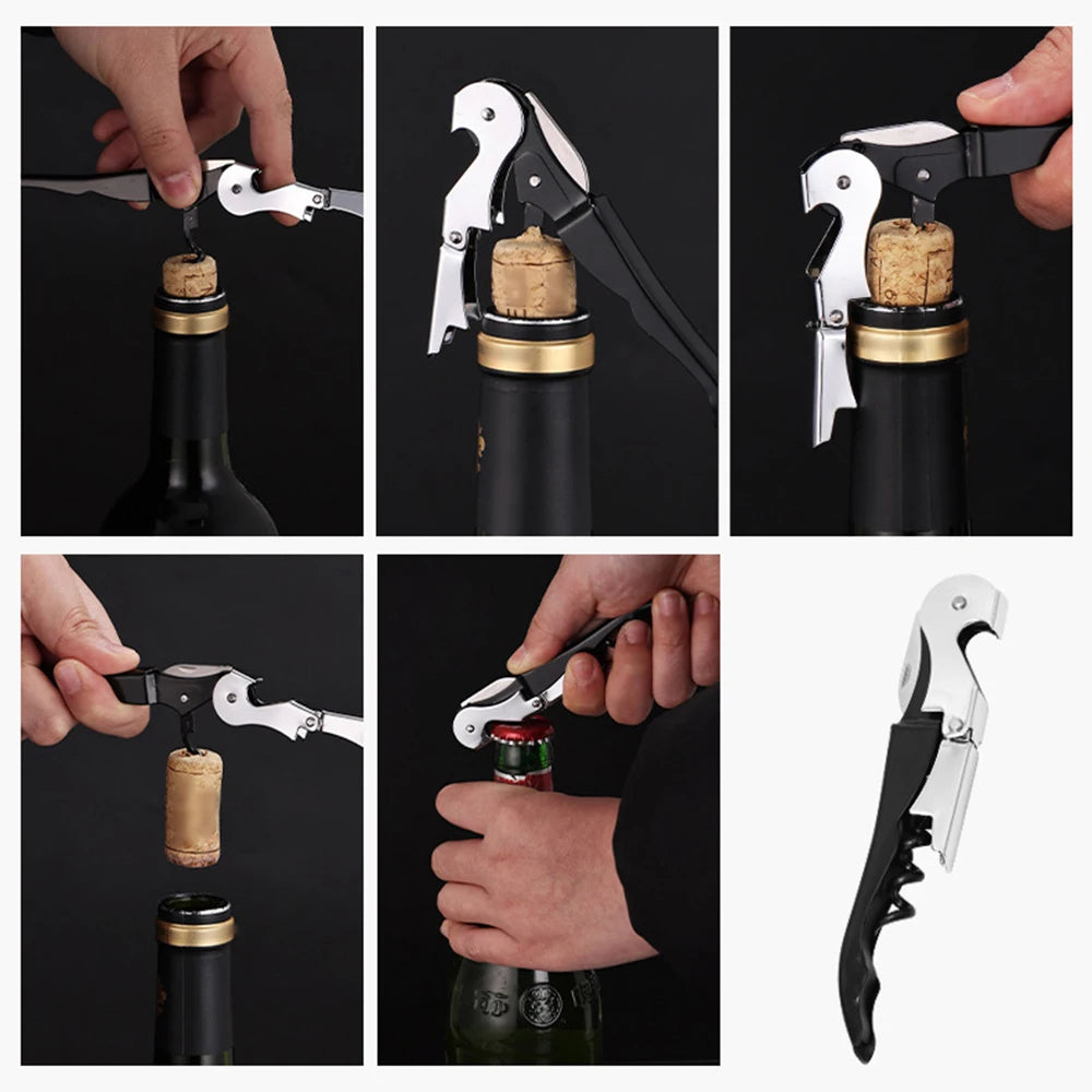 Wine Opener Waiter Corkscrew, Professional Wine Key for Servers, Bartender with Foil Cutter, Manual Wine Bottle Opener Double Hi Peaceful Pleasures Health and Wellness
