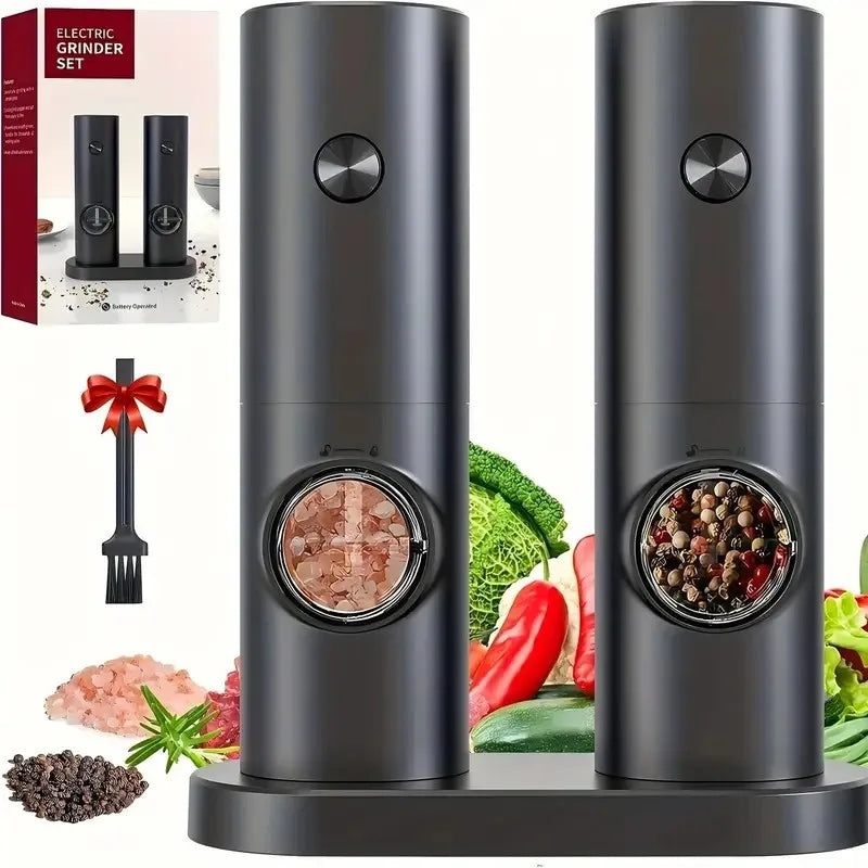 Option for 1 unit or 2 units, rechargeable electric salt and pepper grinder, top-fill automatic pepper grinder, adjustable coars Peaceful Pleasures Health and Wellness