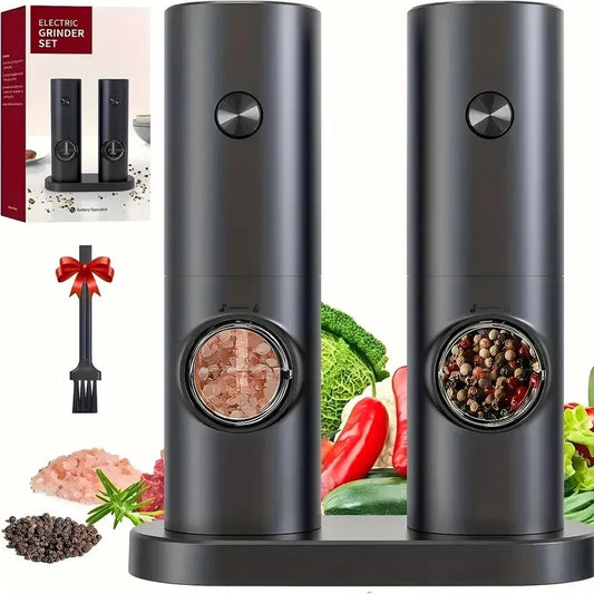 Option for 1 unit or 2 units, rechargeable electric salt and pepper grinder, top-fill automatic pepper grinder, adjustable coars Peaceful Pleasures Health and Wellness