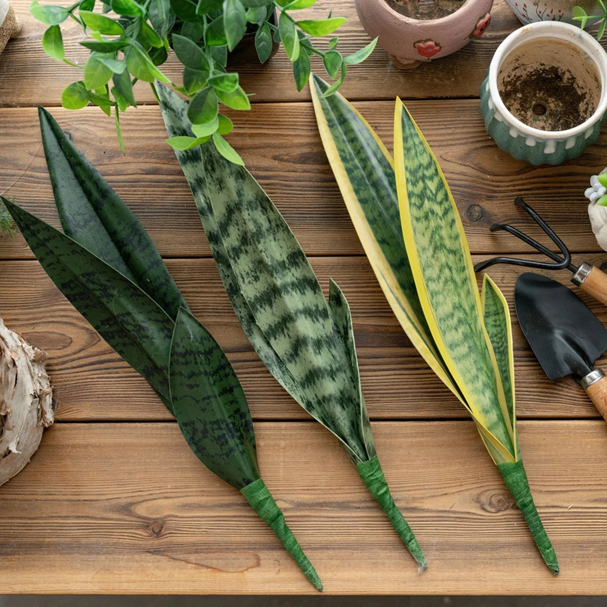 Artificial Snake & Eucalyptus Plant | Indoor Outdoor Home Decor