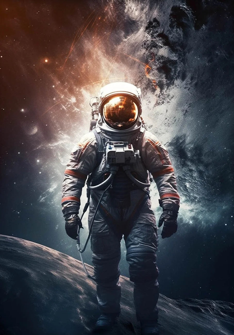 Astronaut Canvas Wall Art | Modern Sci-Fi Space Poster Print Canvas Wall Art Peaceful Pleasures Health and Wellness 2 40x60cm Unframed