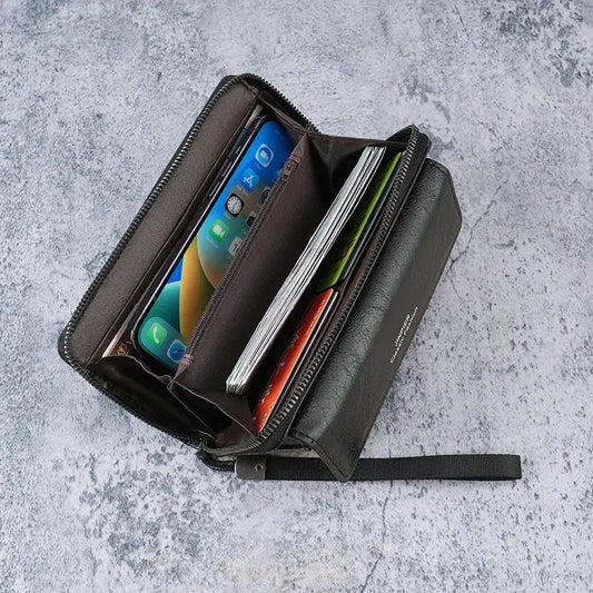 Men's Long Zipper Wallet | Multi-Card Slots & Coin Pocket Men's Zipper Wallet Oasis Select