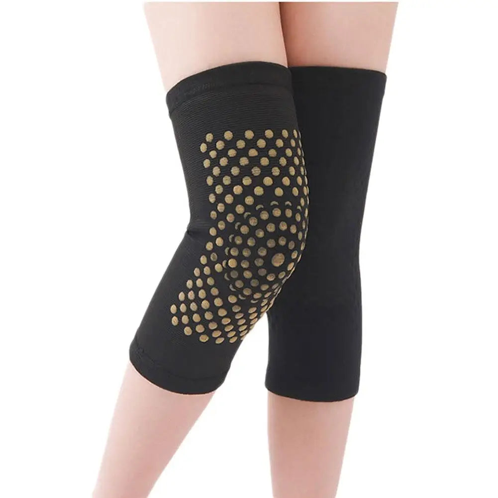 Self-Heating Mugwort Knee Brace | Warm Compression Sleeve Heated Knee Sleeve Peaceful Pleasures Health and Wellness XXL Black