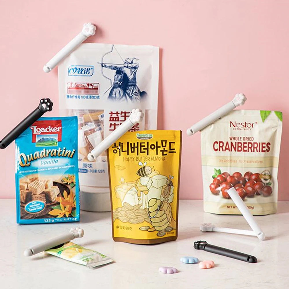 6pcs Cute Cat Claw Closure Clip Food Bag Clip Kitchen Snack Food Preservation Sealed Clip Kitchen Accessorie Tools Peaceful Pleasures Health and Wellness