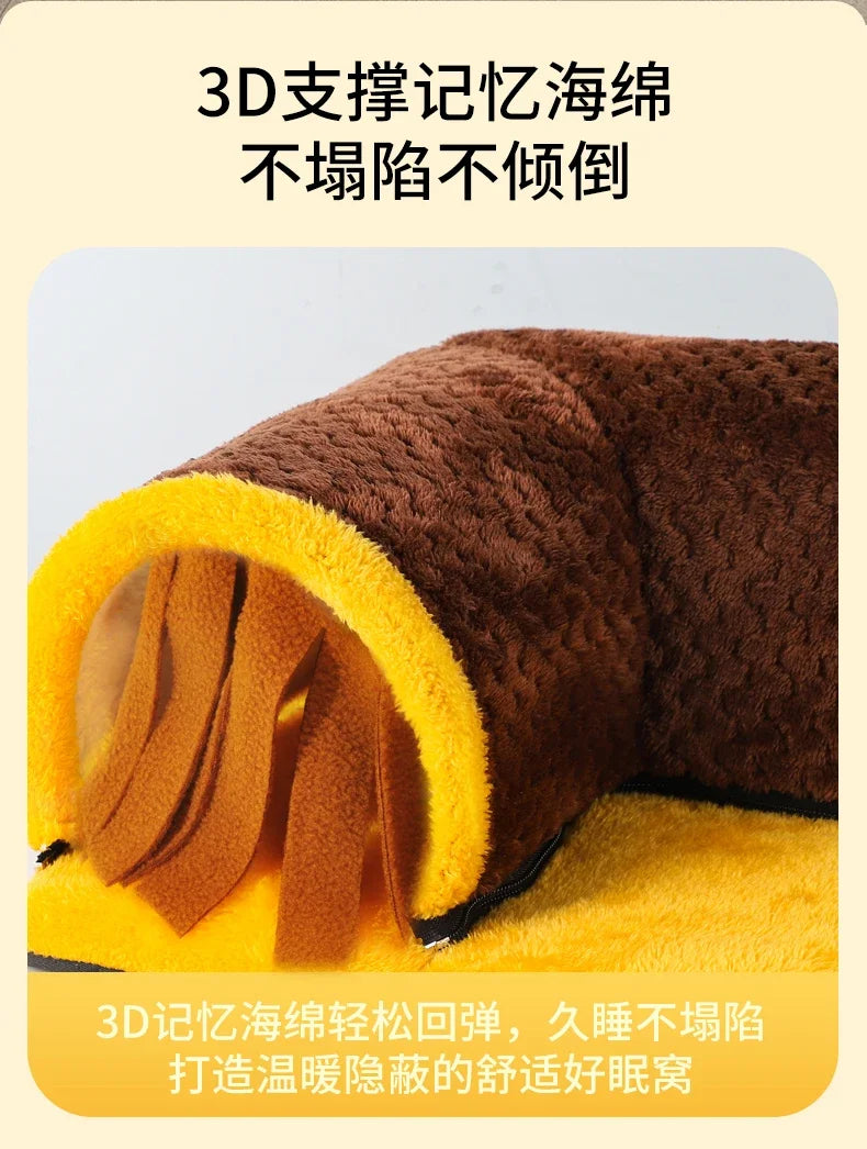 Fleece Guinea Pig Hideout Tunnel Bed | Corner Cage Hide
