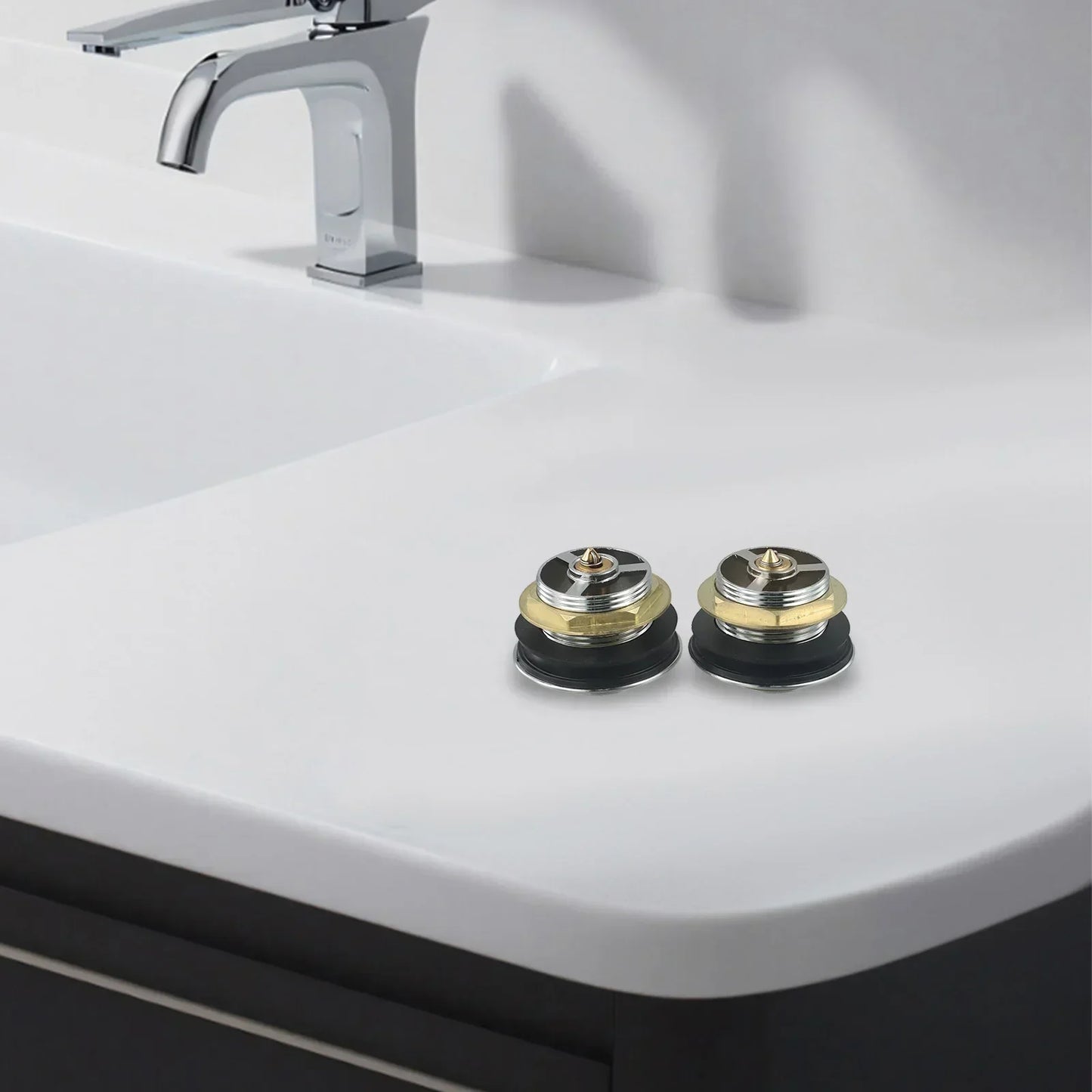 Brass Push-Button Bathtub Pop-Up Drain | Tub Replacement Part