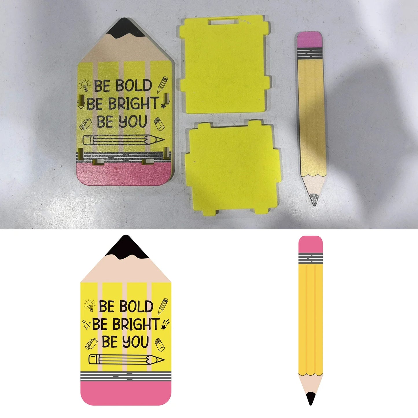 101-Piece Flip Name Sticks Set with Wooden Storage Cup