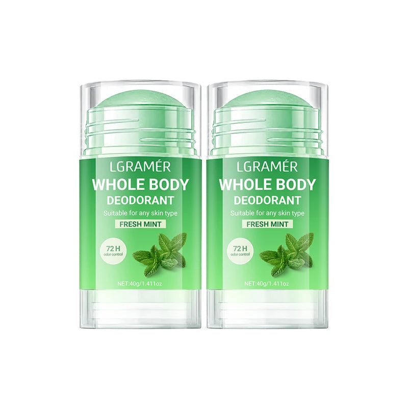 Natural Mint Whole Body Deodorant Stick,72H Odor Control,Skin-friendly,Gentle Long Lasting Underarm & Body Freshness Stick 40g Peaceful Pleasures Health and Wellness 40g-2pcs