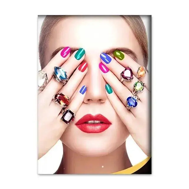 Nail Art Canvas Poster | Nordic Modern Wall Art for Salons