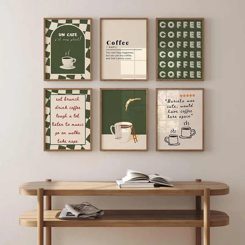 Funny Coffee Diver Canvas Wall Art | Kitchen Decor Print