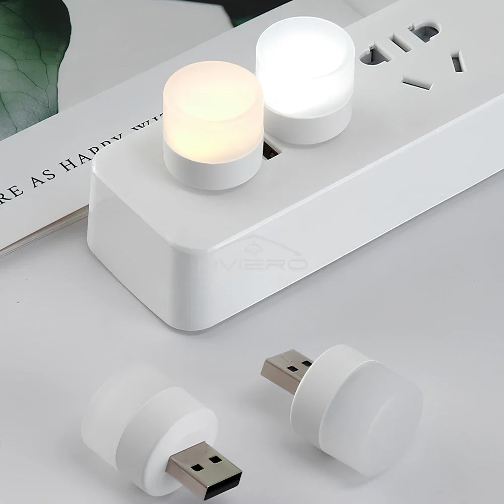 USB LED Night Light – Portable Plug-In Lamp | Warm & Cool White