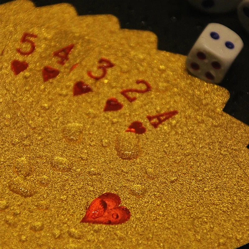 Gold Foil Skull PVC Playing Cards – Waterproof Poker Deck