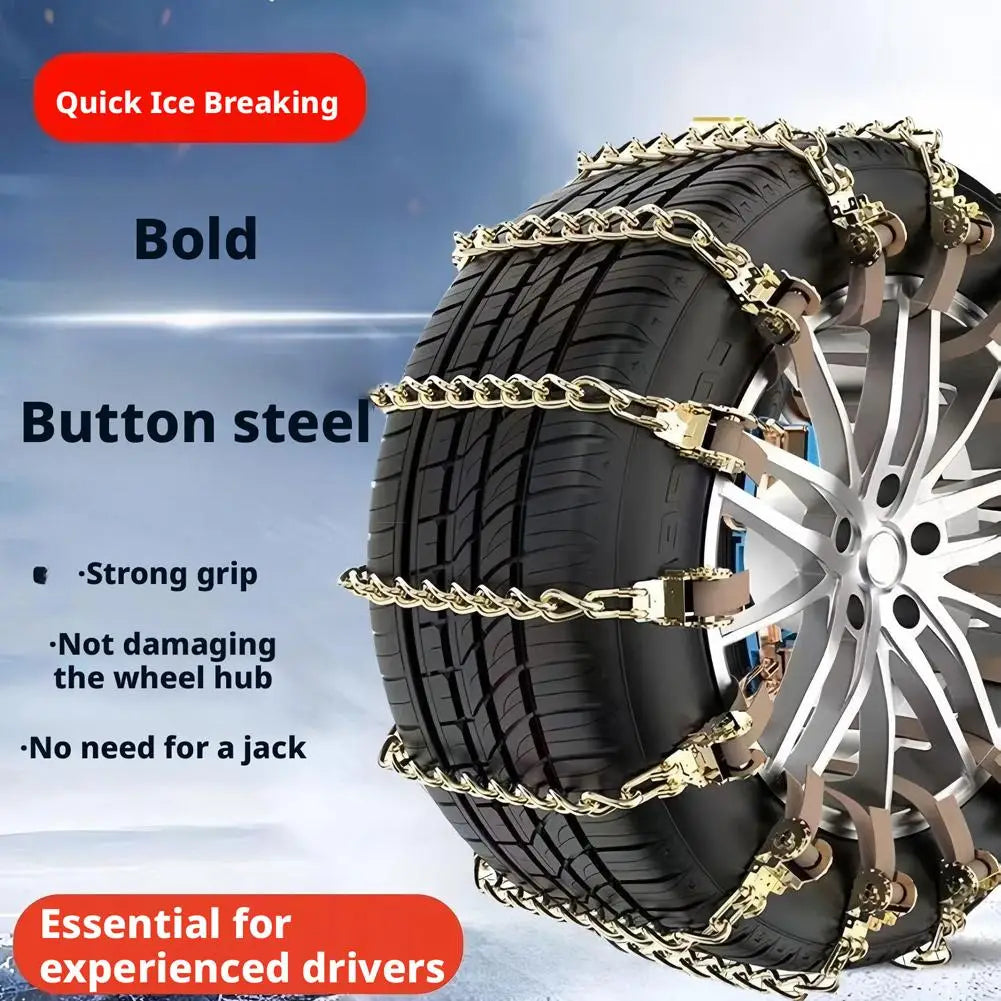 Manganese Steel Snow Chains for Car SUV Truck – Easy Install