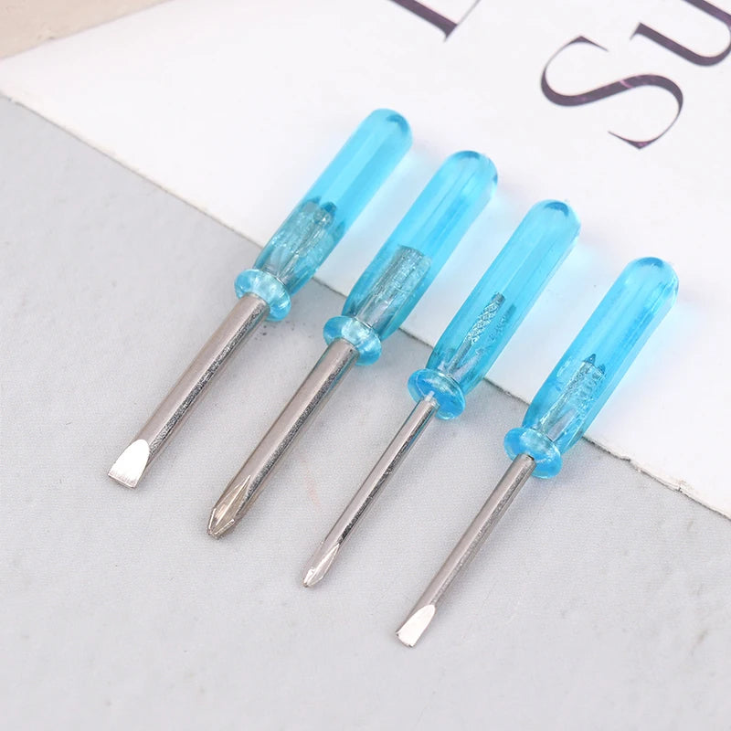 10Pcs Mini Screwdriver Blue Handle Mini Phillips Screwdriver Set Cross/Horizontal Head Precision Repair Tools Electronics Tools Peaceful Pleasures Health and Wellness