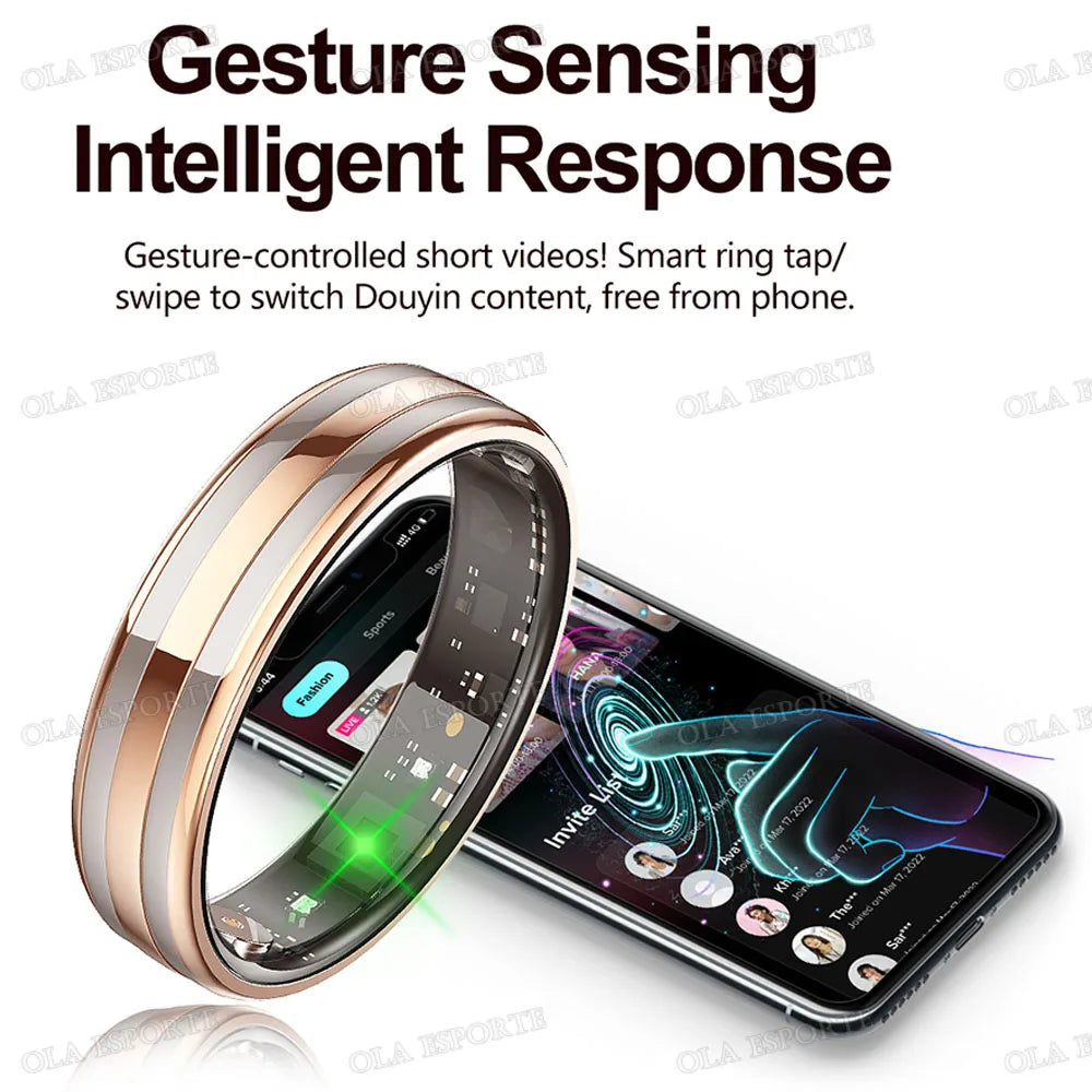 New 6.3mm Thin Smart Ring Health Monitor Smartring Outdoor Waterproof Ring Heart Rate Body Temperature Monitoring Sports rings Peaceful Pleasures Health and Wellness