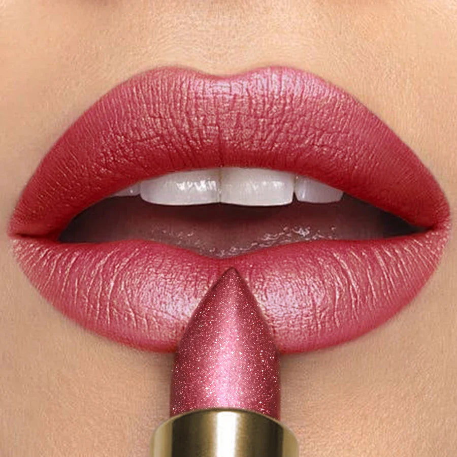 KAFURUX Metallic Glitter Lipstick – 16 Colors, Waterproof