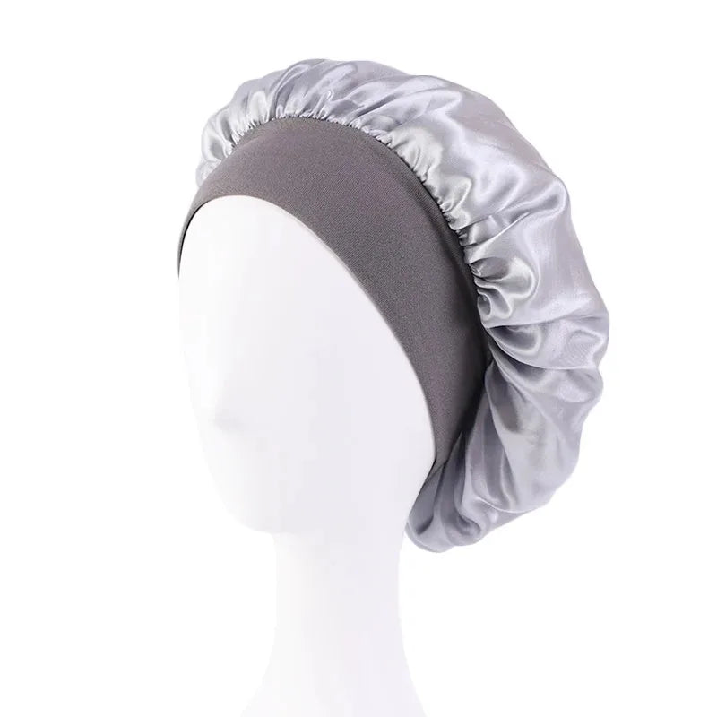 Women's Satin Sleep Bonnet | Wide Brim, Elastic Band Hair Care