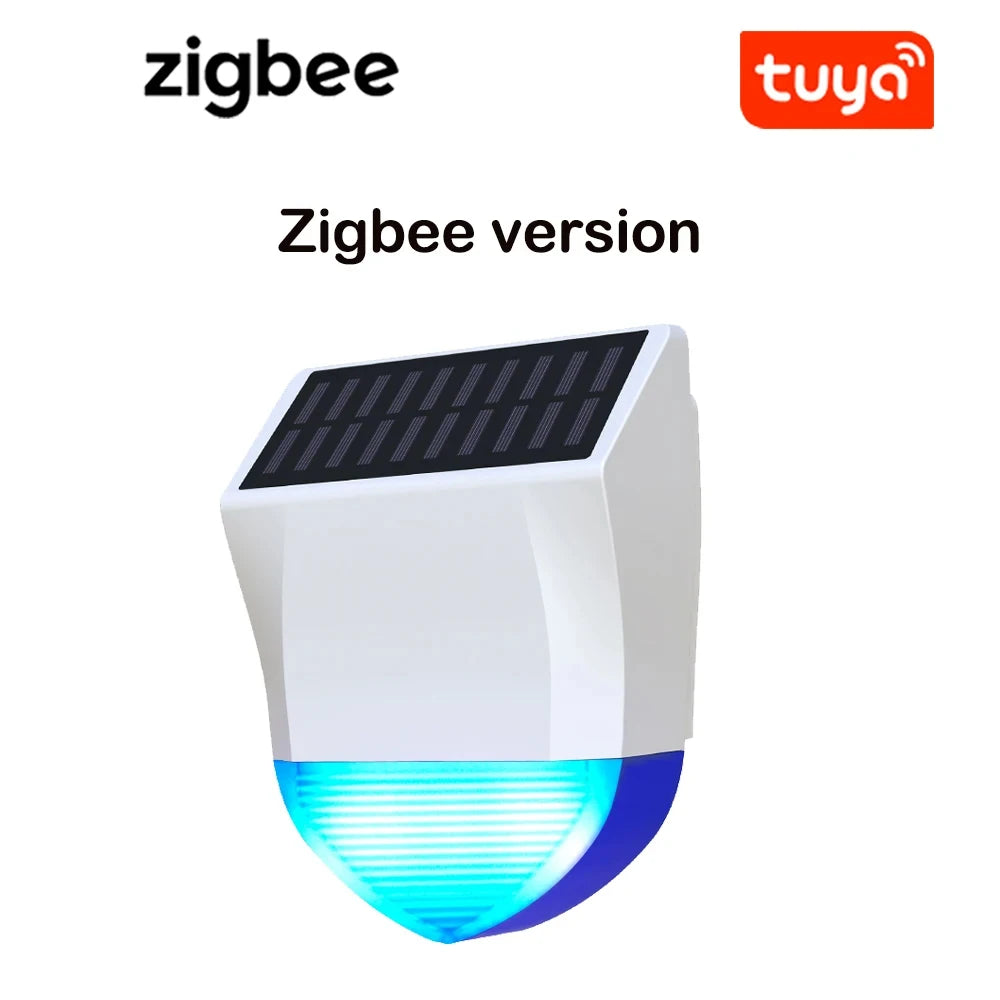 Tuya Smart Zigbee/Wifi Siren Alarm Waterproof Outdoor With Solar And USB Power Supply Optional 95dB Remote Control Peaceful Pleasures Health and Wellness Zigbee version