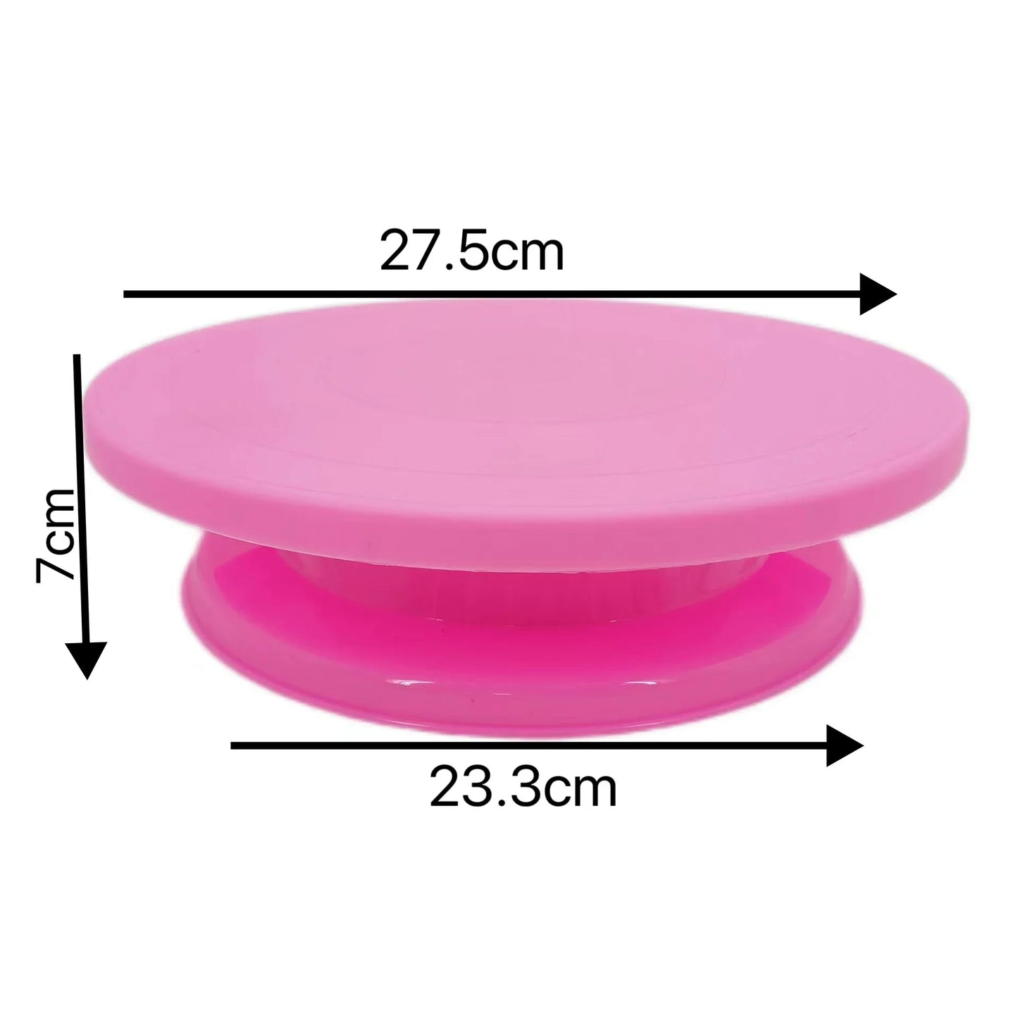 Plastic Cake Turntable Dough Pastry Decorating Cake Stand Rotary Table DIY Pan Round Cookie Stand Rotating Cake Rotary Table Peaceful Pleasures Health and Wellness pink