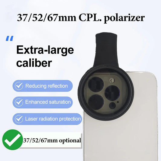Mobile Phone Polarizer Camera Lens For Cellphone 67mm CPL Polarizer 52mm Scenery Anti-laser Polarizer Dimming Filter Accessories Peaceful Pleasures Health and Wellness
