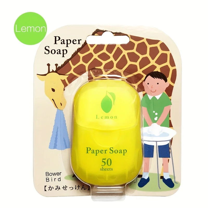 Portable Paper Soap Tablets – 50 Disposable Travel Soap Sheets