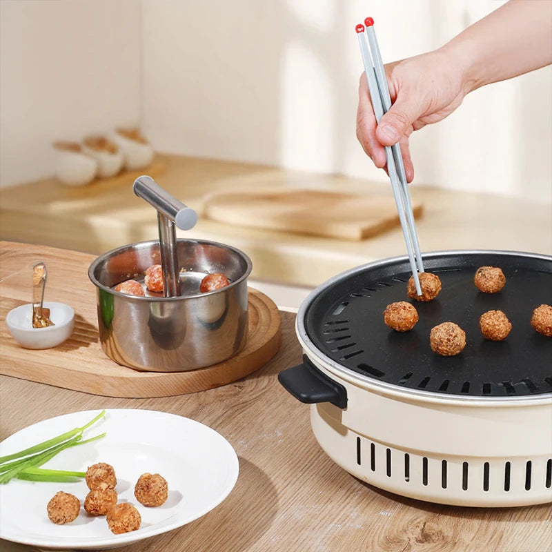 Household 12 Wells Stainless Steel Pill Press Kitchen Mold Rice-meat Dumplings Maker Manual Pressing Pill Making Meatball Mould Peaceful Pleasures Health and Wellness
