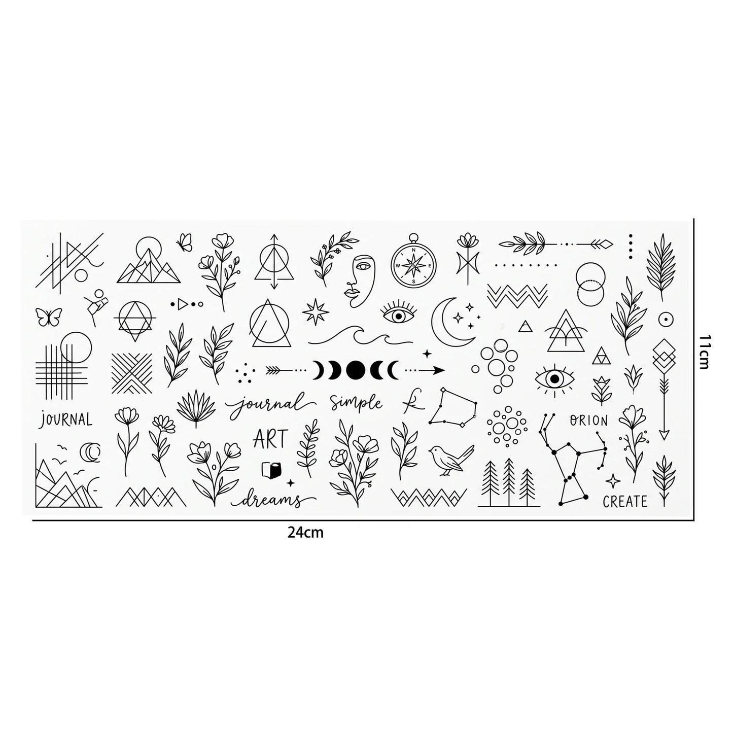 Minimalist Boho UV DTF Transfer Stickers | DIY Craft Decals