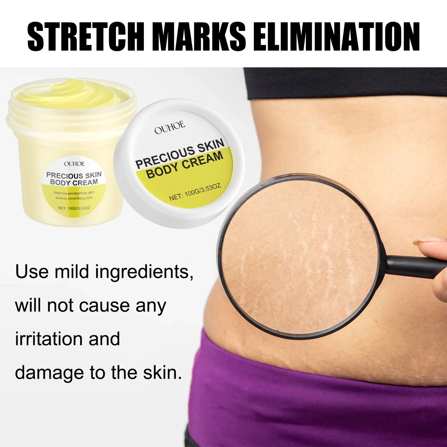 OUOHE Pregnancy Stretch Mark Cream | Belly Butter Moisturizer