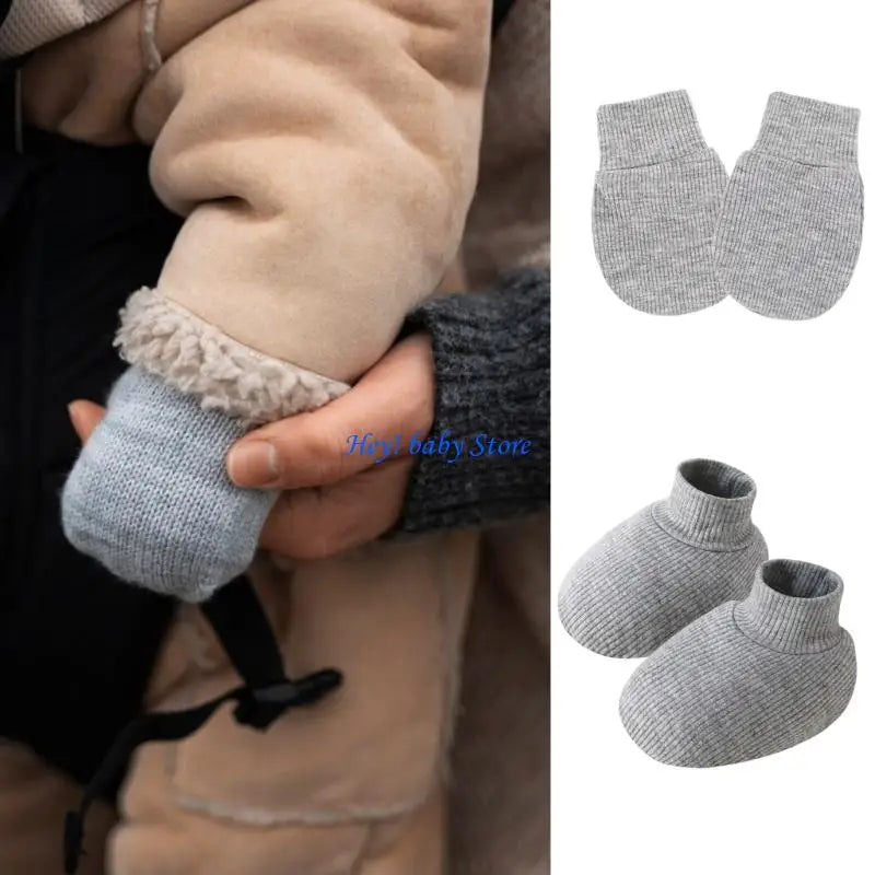 Baby Anti-Scratch Gloves & Socks Set | Newborn 0–6 Months